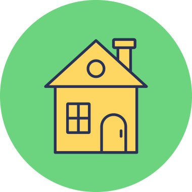 Arkaplanda emlak evi simgesi.