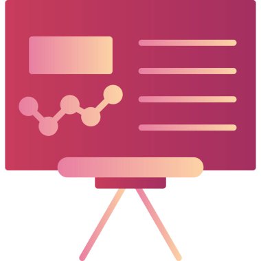 Sunum modern simgesinin vektör illüstrasyonu