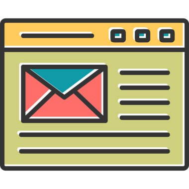 E-posta. Web simgesi basit illüstrasyon 