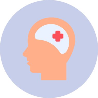 Klinik psikoloji modern simge, vektör illüstrasyonu