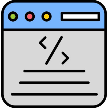 Kodlama. Web simgesi basit tasarım