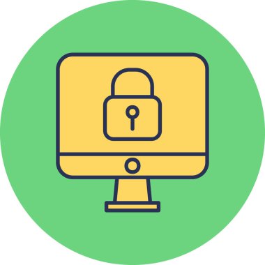 Asma kilit. Web simgesi vektör illüstrasyonu 