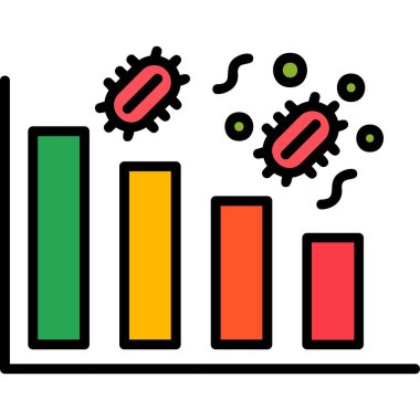 Grafik azalıyor. Web simgesi basit illüstrasyon