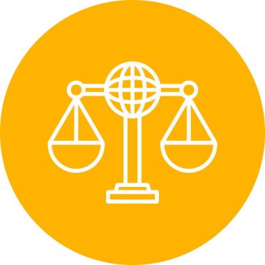 Uluslararası Hukuk. Web simgesi vektör illüstrasyonu 