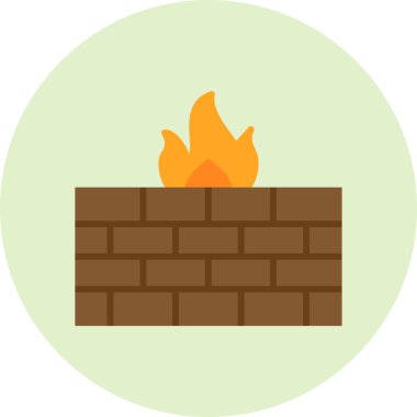 Güvenlik duvarı. Web simgesi basit tasarım