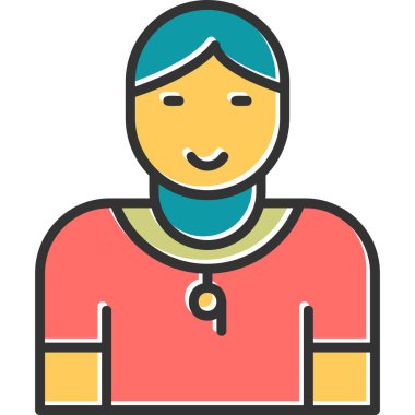 Jimnastik eğitmeni modern simge, vektör illüstrasyonu