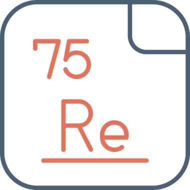 75 Rhenyum Kimyasal element, Mendeleev Periyodik Tablo simgesi 