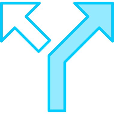 Yol web simgesini böl basit tasarım