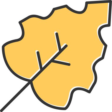 Sonbahar yaprağı simgesi, vektör illüstrasyonu