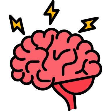 Beyin ikonu. vektör illüstrasyonu