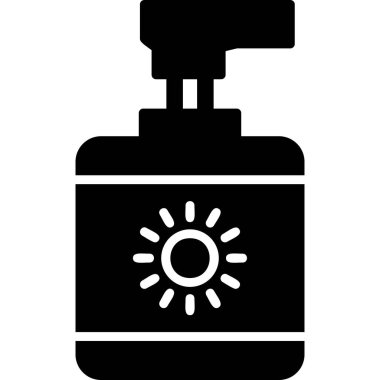 Güneş kremi simgesi, vektör çizimi