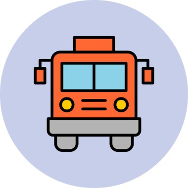 Otobüs simgesi, modern tasarım illüstrasyonu