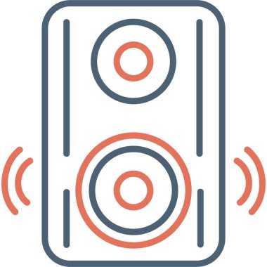 Müziği. Web simgesi basit bir illüstrasyon. Konuşmacı 