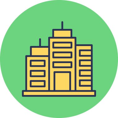 Bina. Web simgesi basit illüstrasyon