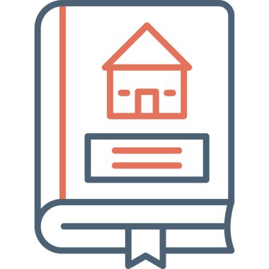 Mimarlık kitabı simgesi, modern tasarım illüstrasyonu