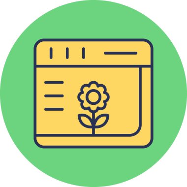 Web Tarayıcı. ekranda çiçek illüstrasyonu 