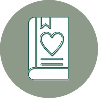 Aşk kitabı ikonu, modern tasarım illüstrasyonu