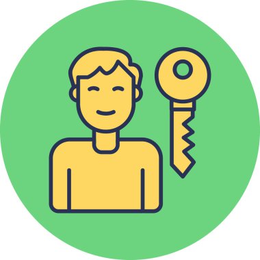 vektör erkek simgesi. Avatar 'ın düz çizimi 