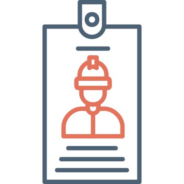 Kimlik kartı simgesi, vektör illüstrasyonu basit tasarım