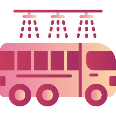 Otobüs Yıka modern simge, vektör illüstrasyonu