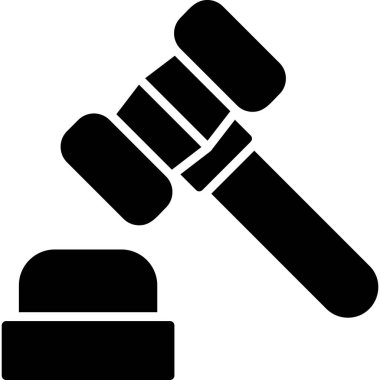 Çekiç simgesi. Web tasarımı için hukuk mahkemesi vektör simgelerinin basit çizimi