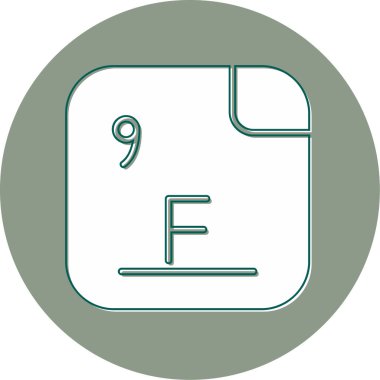 Florin, kimyasal element, web basit illüstrasyon