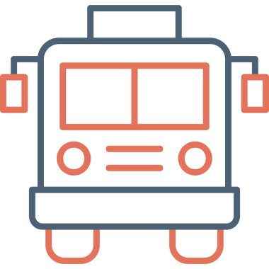 Otobüs simgesi, modern tasarım illüstrasyonu