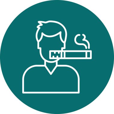 Sigara içiyor. Web simgesi basit tasarım