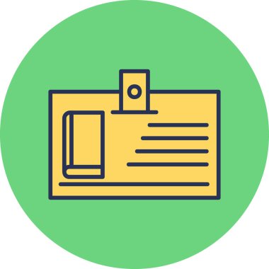 Kimlik Kütüphane Kartı, kişisel ve ticari kullanım için basit illüstrasyon simgesi 