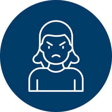 Kızgın Avatar simgesi vektör illüstrasyonu