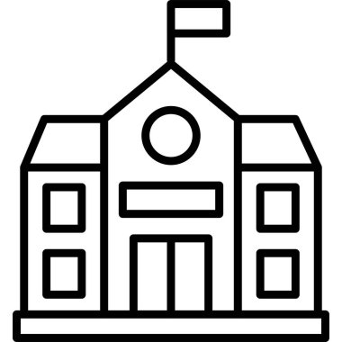 Bina. Web simgesi basit illüstrasyon