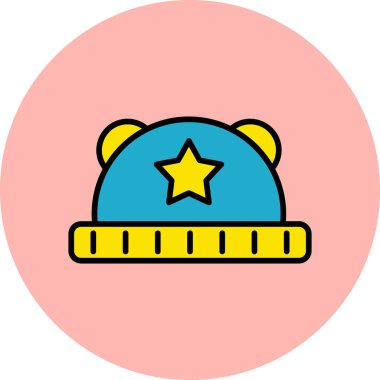 Bebek Şapka. Web simgesi vektör illüstrasyonu 