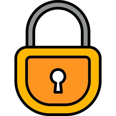 Asma kilit. Web simgesi vektör illüstrasyonu 