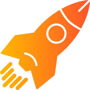 Roket ikonu. düz tasarım biçimi gri arkaplanda kırmızı ve beyaz renklerdir.