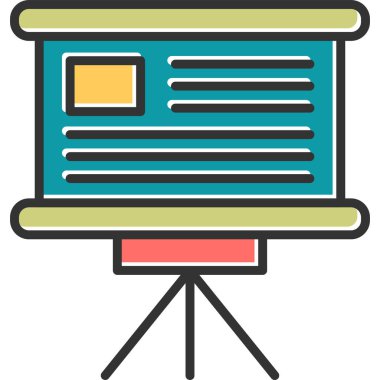 iş sunumu düz vektör simgesi