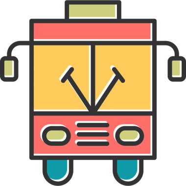 Okul servisi modern simge, vektör illüstrasyonu