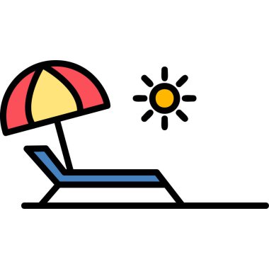 Plaj sandalyesi ikonu. vektör illüstrasyonu 