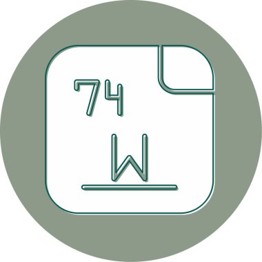 74 Tungsten Kimyasal element, Mendeleev Periyodik Tablo simgesi 