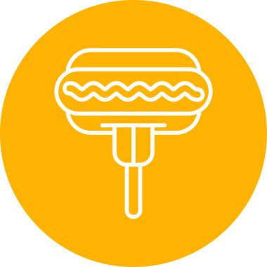 Gıda ikonunun vektör illüstrasyonu. Hot Dog