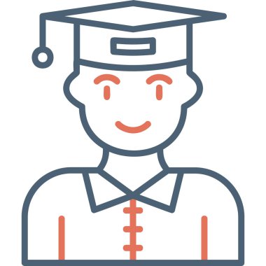 Mezun. Web simgesi basit illüstrasyon