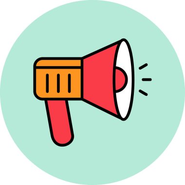 Megafon ikonu vektör illüstrasyonu