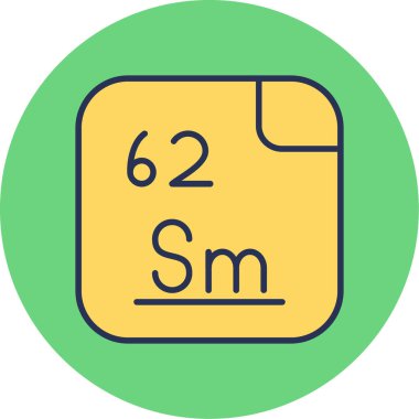Mendeleev periyodik element tablosu, 62 Samaryum illüstrasyonu