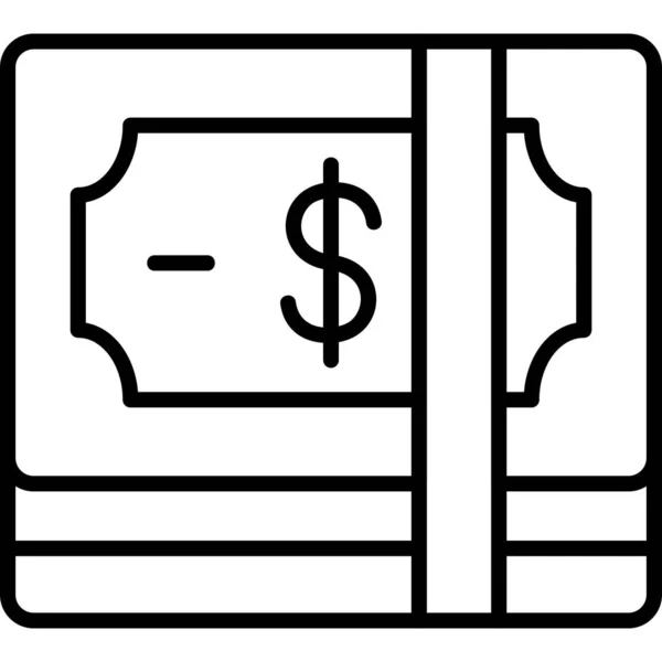 Ícone Dinheiro Abstrato Design Plano — Vetor de Stock