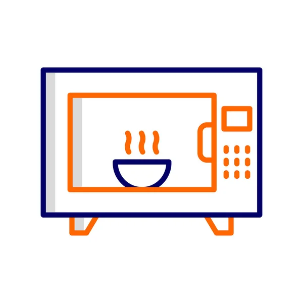 Microwave Oven Digital Illustration Smartphone Device — Stock Vector
