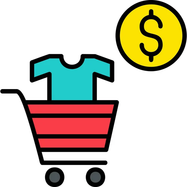 Carrito Compras Diseño Simple — Vector de stock