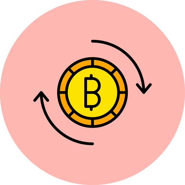 Bitcoin Exchange Illusztráció Internetes Crypto Pénz — Stock Vector