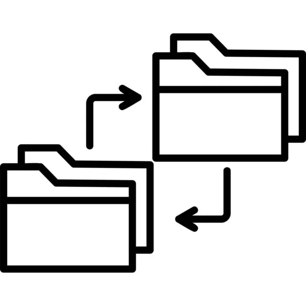 Carpeta Con Intercambio Datos Copia Datos Icono Web Ilustración Vectorial — Vector de stock