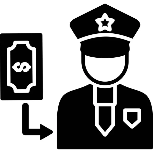 Corrupt Officer Icon Vector Illustration — Stock Vector