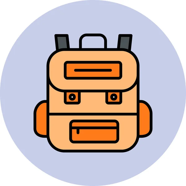 Mochila Icono Web Vector Ilustración — Archivo Imágenes Vectoriales