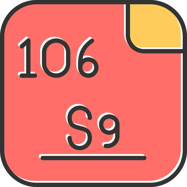 Seaborgium Elemento Químico Sintético Radiactivo Con Símbolo Número Atómico 106 — Archivo Imágenes Vectoriales